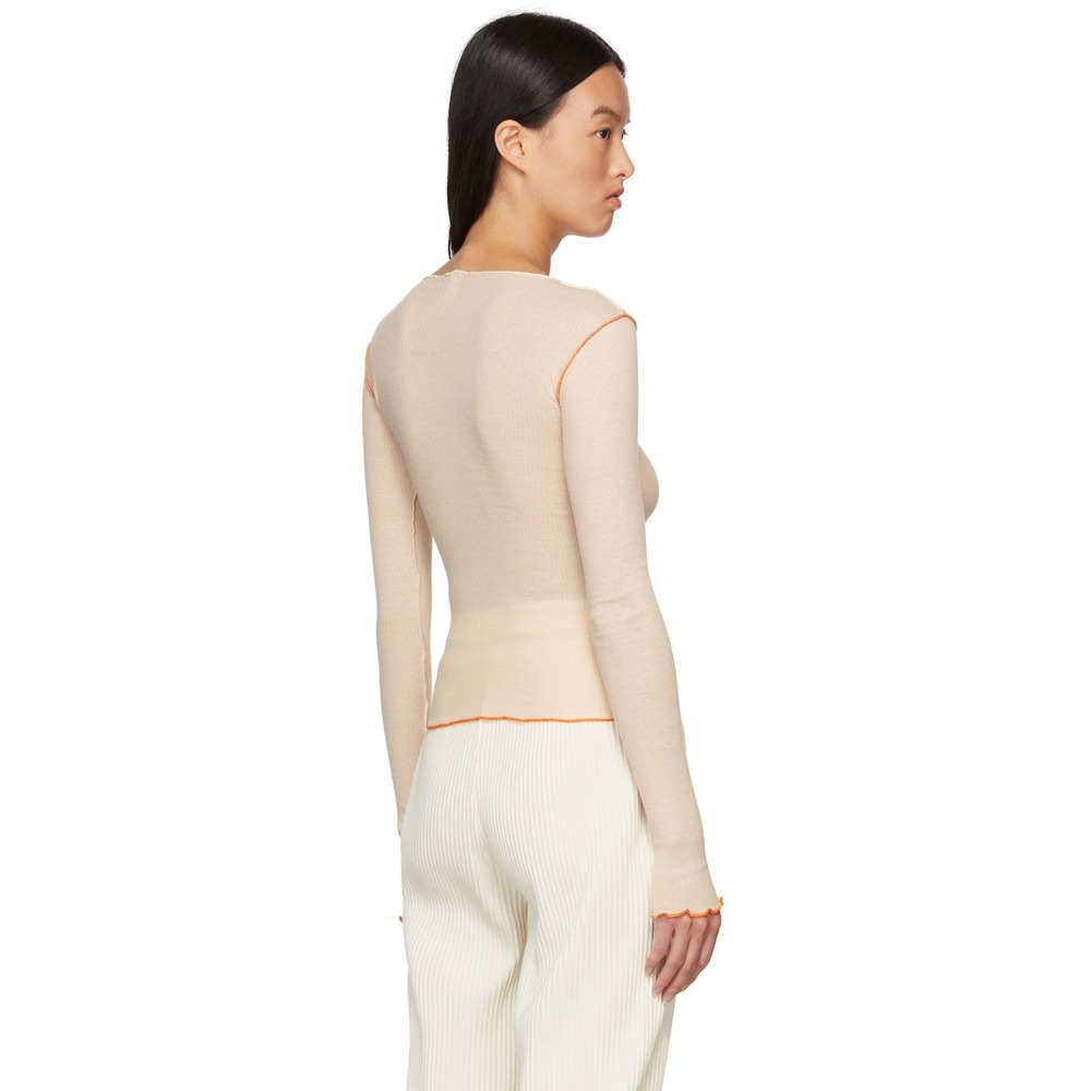 Baserange Off-White Vein Long Sleeve T-Shirt in Ecru Size